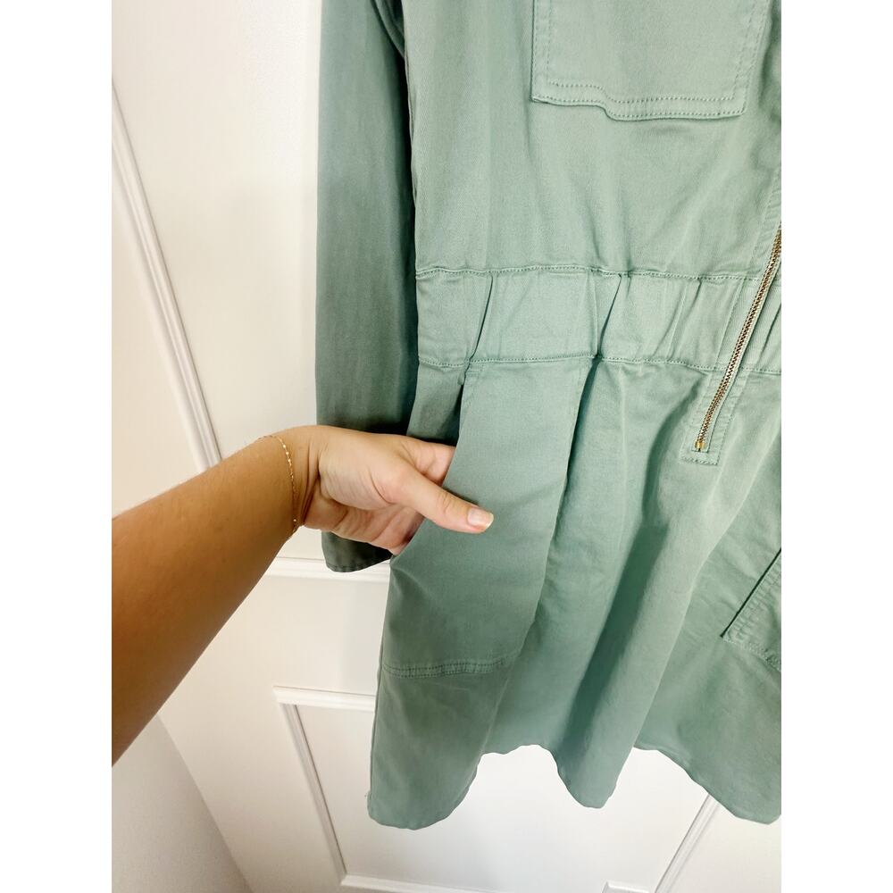 J. Crew Cotton Long Sleeve Zip Up Dress Size 10 - Picture 9 of 13